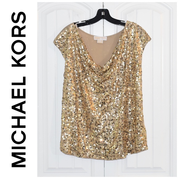 michael kors gold sequin top